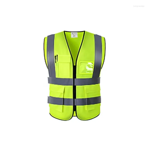 Camisetas sin mangas para hombres Chaleco reflectante de seguridad para construcción Mujeres Hombres Sitio de trabajo Múltiples bolsillos Accesorios