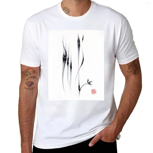 Débardeurs pour hommes Relax - Sumie Ink Brush Bamboo Peinture T-shirt Hippie Vêtements à manches courtes Été Mignon Hommes T-shirts Pack