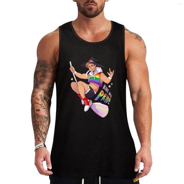 Camiseta sin mangas para hombre Ride With Pride - Camiseta de gimnasio superior gay para hombre