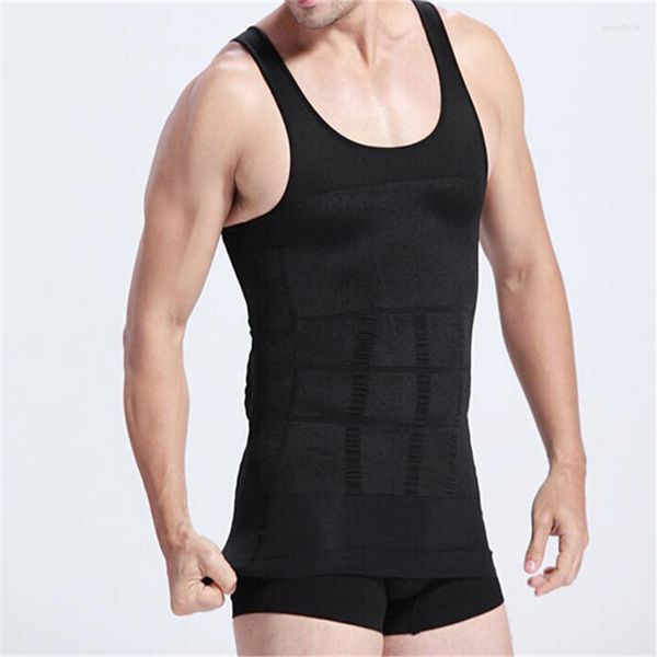 Débardeurs pour hommes S-XXL Chemise sans manches pour hommes Minceur Body Shaper Ventre Sous-vêtements Gilet Compression Casual Top Workout Bodybuilding Vêtements