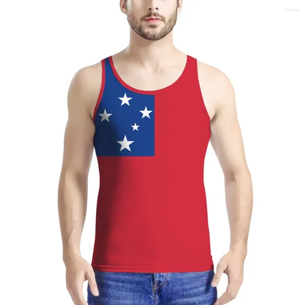 Camisetas sin mangas para hombre, Samoa, nombre personalizado, número, logotipo del equipo, Ws, Wsm, país, viaje, nación occidental, bandera de Samoa, ropa estampada