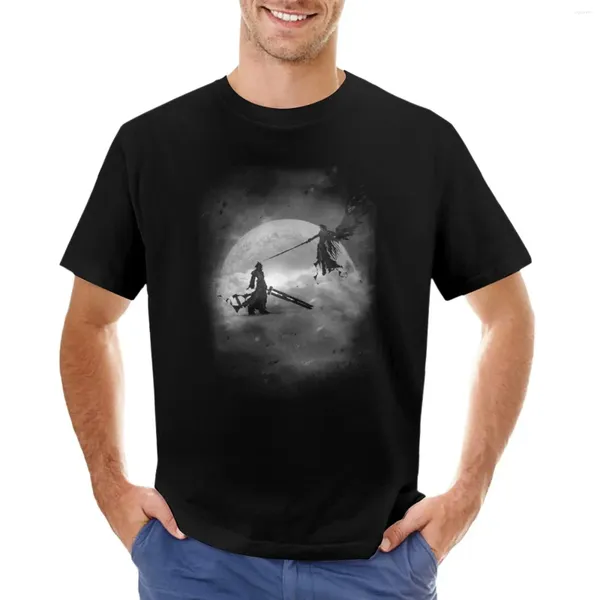 Les débardeurs masculins sephiroth vs nuage conflits ff9 t-shirt garçons animaux imprimé vêtements hippies t-shirts ajustés pour hommes