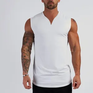 Tabbour pour hommes chemises Sportswear Acation Daily Fitness Muscle Muscle Sans manches en V Colon