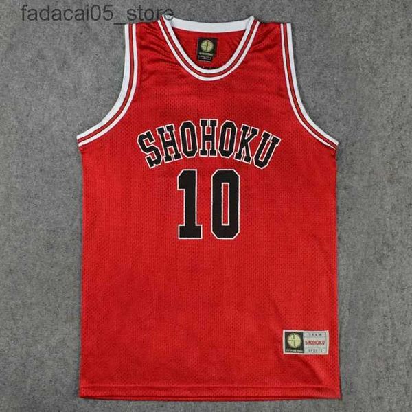 Camisetas sin mangas para hombres Equipo de baloncesto escolar Shohoku 1-15 Sakuragi Hanamichi Jersey Camisetas sin mangas Camisa Ropa deportiva Uniforme Cosplay Q240221