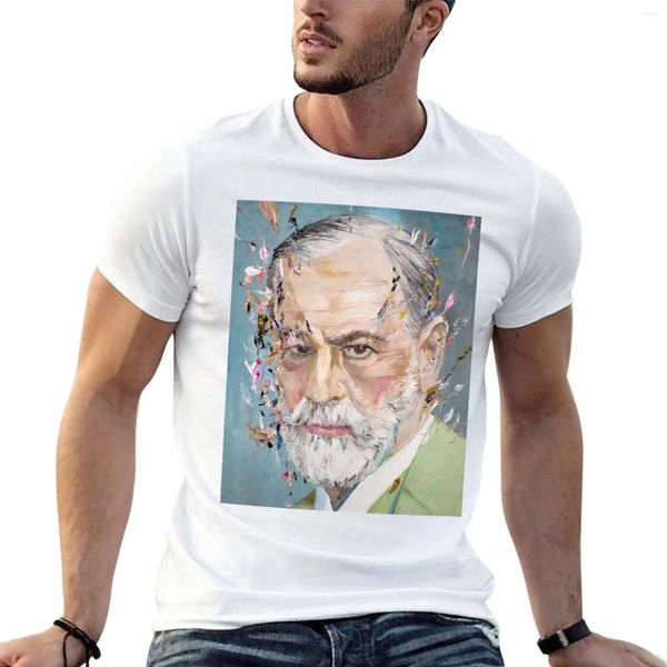 Débardeurs pour hommes Sigmund Freud - Portrait d'huile T-shirt Garçons Blanc T-shirts Anime Vêtements Été