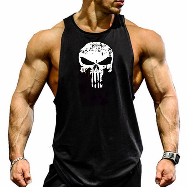 Capas de tanques masculinas Capitán Capitán Gimnasio Cotizas de algodón Canotte Campoilding Stringer Top Super Man Fitness Muscle Muscle Sleeveless Top 230412