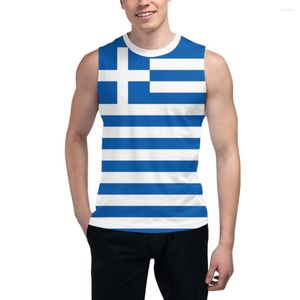 Heren tanktops mouwloze t-shirt griekenland vlag Griekse 3d boys t-shirt sportscholen fitness joggers basketbal training vest