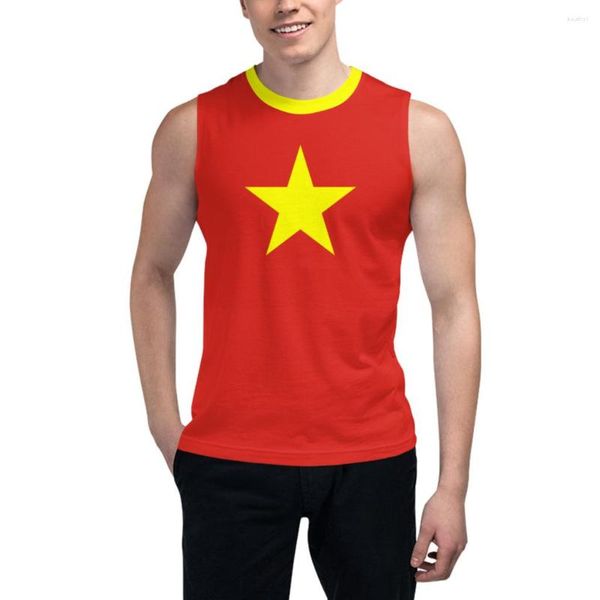 Débardeurs pour hommes T-shirt sans manches Drapeau du Vietnam 3D T-shirt pour garçons Gyms Fitness Joggers Gilet d'entraînement de basket-ball