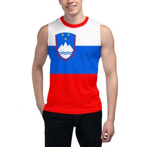 Débardeurs pour hommes T-shirt sans manches Drapeau de la Slovénie 3D Garçons Gymnases Fitness Joggers Basketball Training Vest 230728