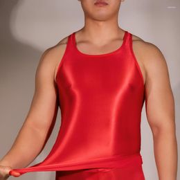 Mannen Tank Tops Effen Panty Mannen Top Super Elastische Band Vest Lijfje Transparant Keurslijf Mouwloos Tee Sheer Kleding erotische