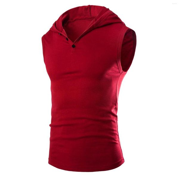 Camisetas sin mangas para hombre Ropa deportiva Camiseta sin mangas Moda Casual Chalecos con capucha Transpirable Sin mangas Para hombre Top Vacaciones Vacaciones Viajes Playa Ropa masculina