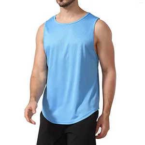 Débardeurs pour hommes printemps et été couleur unie sans manches séchage rapide à manches longues chemise de Compression hommes t-shirts pour doux