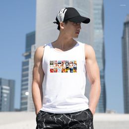 Heren tanktops stijl Beijing opera Chinese print top zomerkwaliteit katoen fitness mouwloze shirts onderhirt bodybuilding los singlet