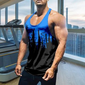 Débardeurs pour hommes Tops élégants Couleur contrastée T-shirt absorbant la sueur Cool Men Undershirt Block Vest Streetwear