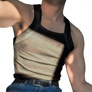 Camisetas sin mangas para hombre, camiseta de verano suave y transpirable con estilo para hombre, ropa masculina elástica de Color sólido