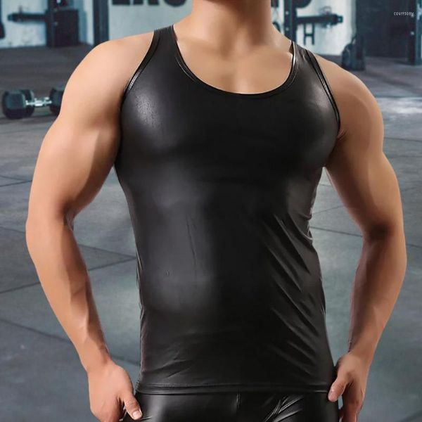 Débardeurs pour hommes Élégant Hommes Gilet Figure Shaping Club Top Surface Lisse Pure Color Party Refroidissement