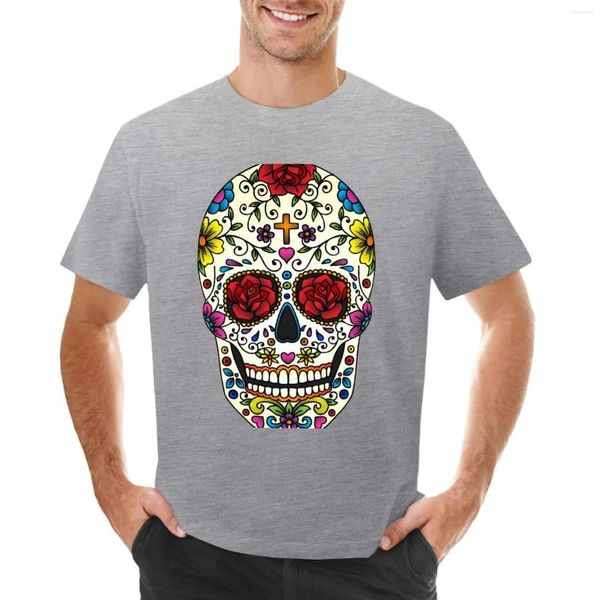 Camiseta de camuleta de calavera de azúcar para hombres Aduanas Diseñe su propia ropa hippie THOCHA BROCHING TRAVEDE Men Men