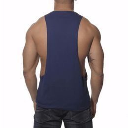 Débardeurs pour hommes Été Respirant Pure Couleur Coton T-shirts Hommes forts Gym Sports Running Wear