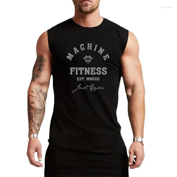 Débardeurs pour hommes Summer Cotton Gym Top Hommes Slim Fit Bodybuilding Fitness T-shirt sans manches Vêtements d'entraînement Vêtements de sport pour hommes Gilets musculaires