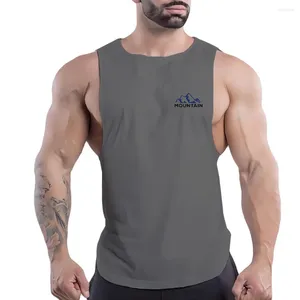 Tanktops voor heren Zomermode Outdoor Casual Sportstijl 2D-bedrukt Ronde hals Comfortabel ademend Effen kleur Vest Top Sneldrogend