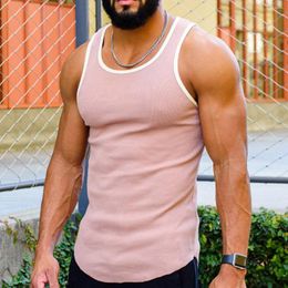 Herren Tank Tops Sommer Gym Stringer Top Männer Atmungsaktive Kleidung Bodybuilding Ärmelloses Hemd Fitness Weste Muscle Singlets Workout Tee