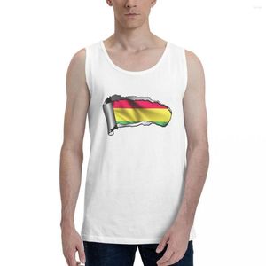 Hommes débardeurs été hommes mode coton déchiré ouvert Gash déchiré bolivie pays 3D drapeau chemise homme sans manches