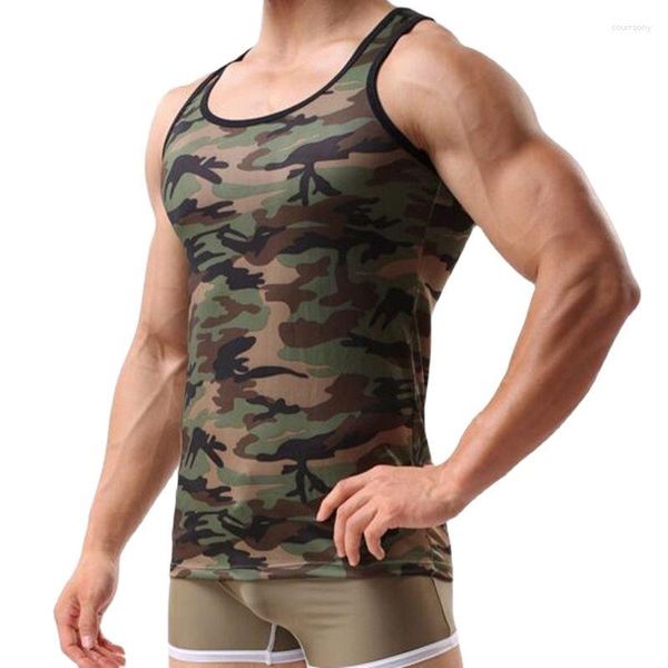 Camisetas sin mangas de verano para hombre, camiseta de culturismo de camuflaje para hombre, chaleco de compresión, camiseta sin mangas, medias, camiseta de ejercicio