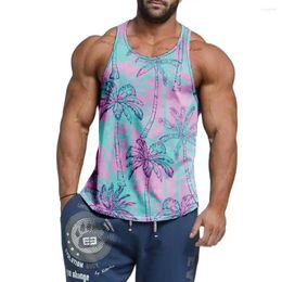 Débardeurs pour hommes Haut d'été Vêtements de sport T-shirts sans manches respirants Plage Noix de coco T-shirt imprimé en 3D Gilet de sport de plein air pour garçons