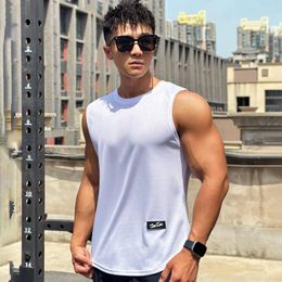 Camas de tanques para hombres Trend de verano Ronda de cuello redondeo Mesh Comfort Confortamiento Resistente Fitness Sports Top Selevels Vest Sele Dry