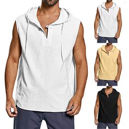Débardeurs pour hommes Tops d'été polyvalents à manches en rondins T-shirts pour hommes grand coton spandex long