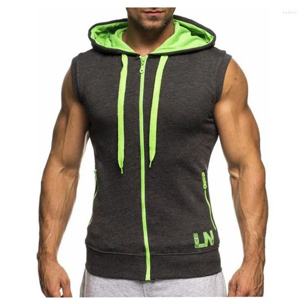 Camisetas sin mangas para hombre, chalecos de verano, sudadera de entrenamiento para hombre, Sudadera con capucha para culturismo, chaleco informal ajustado liso, Camiseta sin mangas