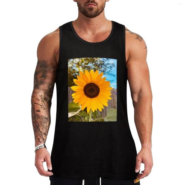 Débardeurs pour hommes Haut de tournesol T-shirt Vêtements de sport pour hommes Gilet de travail Vêtements de fitness