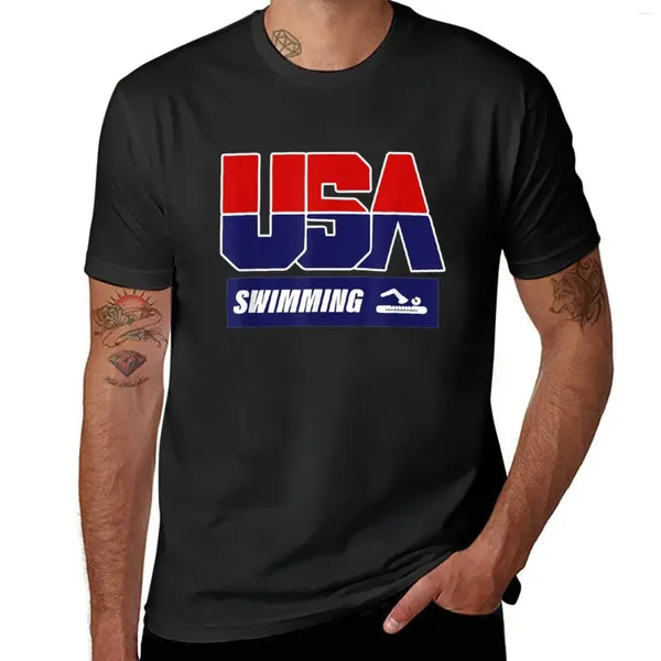 Camisetas sin mangas para hombre, camiseta de natación 2024 de EE. UU., ropa Hippie, camisetas blancas para niños, camisetas cortas para hombre