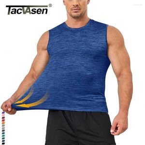 Débardeurs pour hommes TACVASEN T-shirts sans manches à séchage rapide T-shirts pour hommes Gym Fitness T-shirt d'entraînement léger Courir Sportswear Muscle Tee Vest