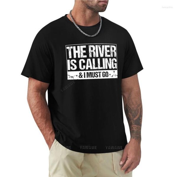 Débardeurs pour hommes La rivière appelle je dois aller T-shirts personnalisés Chemise Homme Hommes Coton Noir Hommes Été