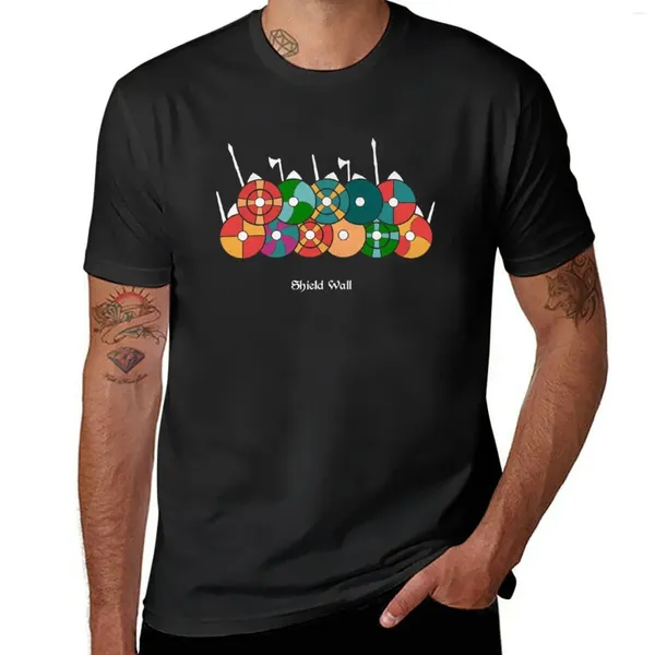 Camisetas sin mangas para hombre The Saxon Shield Wall (versión en color), camiseta gráfica, camisetas cortas de moda coreana, camisetas negras para hombre