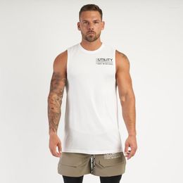 Camisetas sin mangas para hombre Deportes de verano y ocio Chaleco de color puro Entrenamiento Transpirable Elástico Sin mangas Fitness Running Adelgazamiento en forma de I