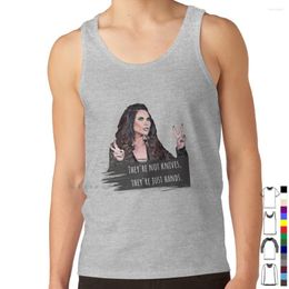 Tanktops voor heren Ze zijn geen messen Alleen handen Leeanne Locken Citaat Rhod Top Puur katoenen vest Ze zijn