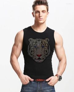 Camisetas sin mangas para hombre, ropa deportiva para hombre, culturismo, verano, diseño de diamantes de imitación, ropa para hombre, chaleco sin mangas, camisas