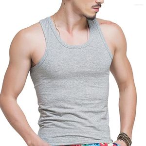 Heren tanktops top massief kleurenvest ademende katoenen compressie onder basislaag sport heren kleding voor het dagelijkse leven