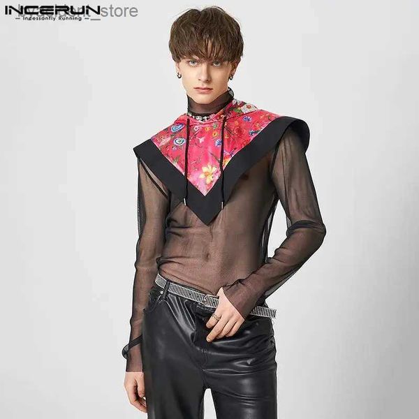 Débardeurs pour hommes Tops 2023 Style américain Mens Floral Triangle Design Gilets à capuche Casual Party Vente chaude Court Châle Gilet S-5XL L240319