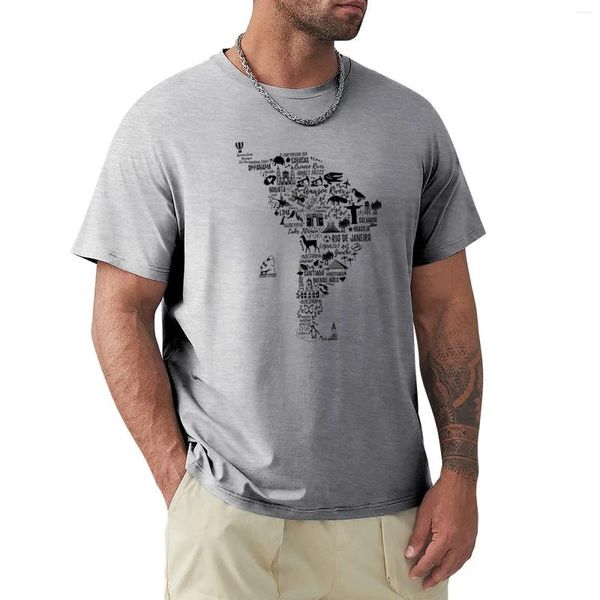 Afiche tipográfico de camisetas sin mangas para hombre. Mapa de América del Sur. Camiseta Camiseta Hombre Camisetas Tallas grandes Camisas pesadas para hombres