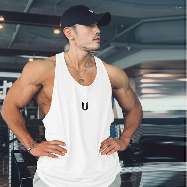 Top en forma de tanques de hombres con músculos sueltos de secado en forma de I Running Iron Sports Fitness Entrenamiento