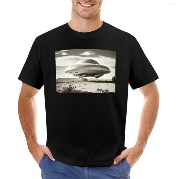 Débardeurs pour hommes UFO Landing au Mexique Desert T-shirt Garçons Blanc T-shirts Sweat-shirt Poids lourd pour hommes