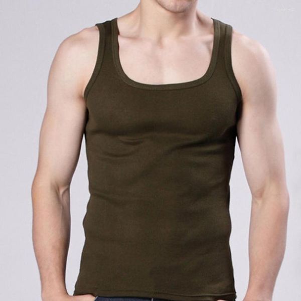 Camisetas sin mangas para hombres Ropa interior Top de algodón Hombres de alta calidad Bodybuilding Singlet Sin mangas Slim Fit Chaleco