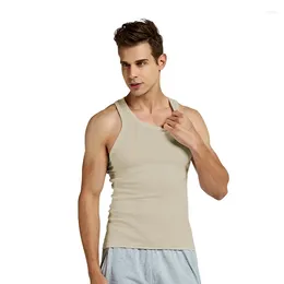 Terle-réservoir masculin sous-vêtements coton gilet décontracté couleur solide culticule en une seule pièce sans manches slim-ats