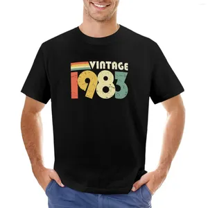 Heren tanktops Vintage 1983 40e verjaardagscadeau Distressed Design T-shirt Kleding Graphics Zwart Korte mouw Tee Mannen