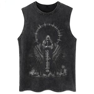 Débardeurs pour hommes Vintage Black Tanks pour femmes 100 Vêtements en coton Hip Hop Punk Rock T-shirts sans manches Gilets gothiques Y2K Vêtements 230721