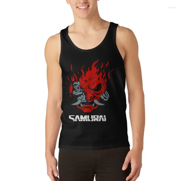 Camisetas sin mangas para hombre, camiseta Vintage Samurai Retro japonés Gaming 2077, camiseta estilo juego artístico, camisetas clásicas sin mangas de Anime