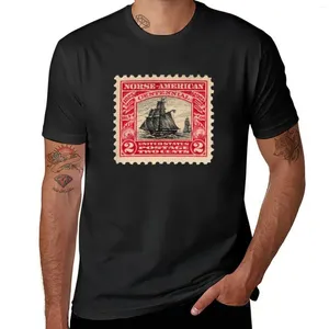 Camisetas sin mangas para hombre, camiseta Vintage con sello postal del centenario del barco nórdico de EE. UU., camisetas para niños, ropa de verano